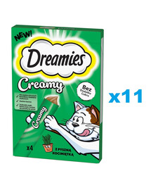 DREAMIES Krémové doplnkové krmivo s lahodnou mačacou trávou pre mačky 44x10 g