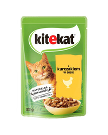 KITEKAT Kurča v omáčke 85 g pre dospelé mačky