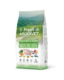 ARQUIVET Fresh Puppy Junior Polo-vlhké krmivo pre šteniatka s morčacím mäsom a lososom 10 kg