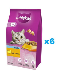WHISKAS Sterile 6x1.4 kg krmivo s kuracím mäsom pre sterilizované mačky