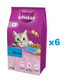 WHISKAS Adult 6x1,4 kg kompletné krmivo pre dospelé mačky s lahodným tuniakom
