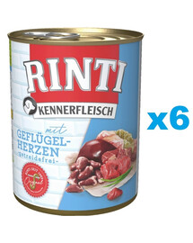 RINTI Kennerfleisch Poultry hearts 6x400 g