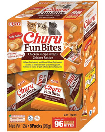 INABA Cat Fun Bites Chicken 8x12g wrapy s kuracím mäsom pre mačky