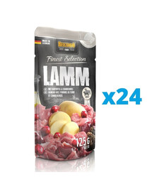 BELCANDO Jahňacie so zemiakmi a brusnicami 24x125 g kapsička pre psy