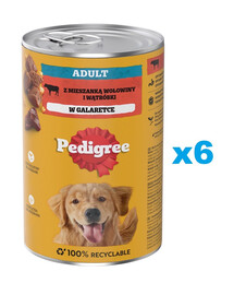 PEDIGREE Adult 6x1200g - krmivo pre psov s hovädzou konzervou