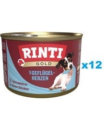 RINTI Gold Poultry hearts Mini Serca drobiowe dla psów ras małych 12x185 g