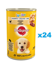 PEDIGREE Junior 24x400g mokré kompletné krmivo pre rastúce psy s kuracím mäsom v želé