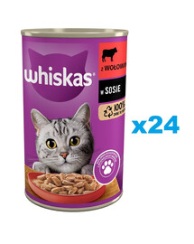 WHISKAS Hovädzie v omáčke 24x400 g