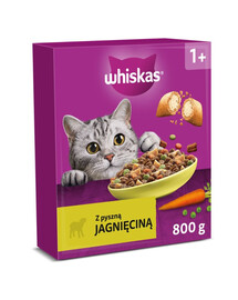 WHISKAS Adult 800 g Kompletné suché krmivo pre dospelé mačky s lahodným jahňacím mäsom