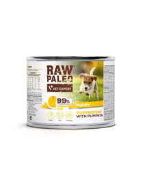 RAW PALEO Turkey&Cod Puppy 200g mokré krmivo pre šteniatka s morkou a treskou