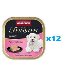 ANIMONDA Vom Feinsten Adult Turkey&Ham 12x150 g indyk i szynka dla dorosłych psów