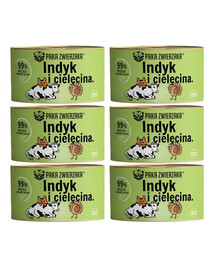 PAKA ZVIERATKA 6x200g Krmivo s morčacím a teľacím mäsom pre mačky