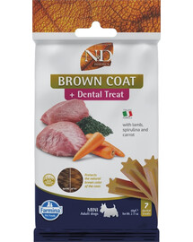 FARMINA N&D Brown Dental Treat Coat Lamb Mini 60g Dentálna maškrta pre psov