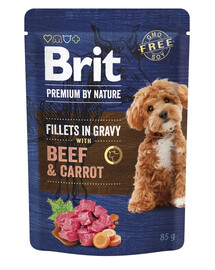 BRIT Premium By Nature Dog Fillets in Gravy s hovädzinou a mrkvou 24x85g