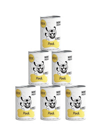 PAKA ZWIERZAKA PEPE Pork 99%  6x400g Bravčová konzerva