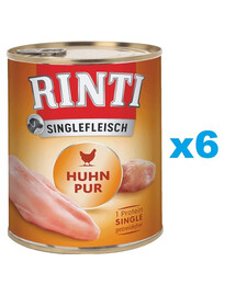 RINTI Singlefleisch Chicken Pure monobiałkowa kurczak 6x800 g