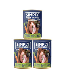 SIMPLY FROM NATURE Mokra karma dla psa Bażant z marchewką 3 x 400 g