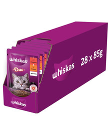 WHISKAS Adult 28x85 g Kapsička s hovädzím a hydinou