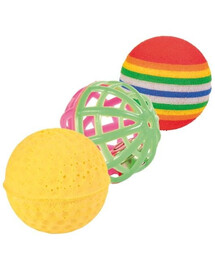 TRIXIA Mačacie loptičky, rôzne, 3 ks