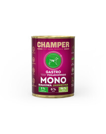 CHAMPER Gastro 400g  Monoproteínové krmivo pre psov s jahňacinou