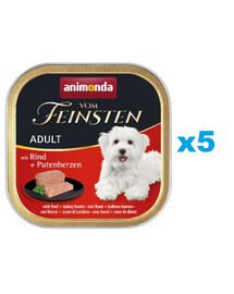 ANIMONDA Vom Feinsten Classic zestaw z wołowiną i sercami z indyka 5 x 150 g