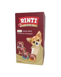 RINTI Gold Mini Multibox 8×100 g Mokré krmivo pre dospelých psov malých plemien