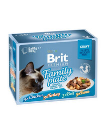 BRIT Premium by Nature Cat Delicate Fillets in Gravy Family Plate 12x85g kapsičky pre mačky
