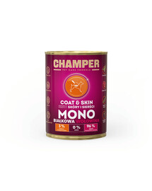 CHAMPER Coat Skin 400g Monoproteínové krmivo pre psov s hovädzinou