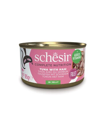 SCHESIR Tuniak so šunkou v želé pre mačky 85 g