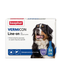 BEAPHAR Vermicon Line-On Dog L Kvapky proti blchám a kliešťom pre veľké psy 3x4,5 ml