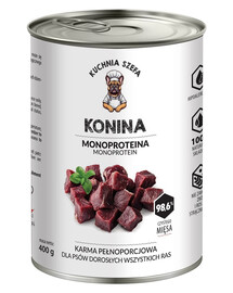 KUCHNIA SZEFA Konina Monoproteinová krmivo pre psov všetkých plemien 400 g