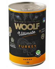 WOOLF Ultimate Adult Dog Turkey and Thyme 400g krmivo v konzervě s morčacím mäsom a tymiánom pre psa