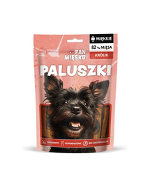 PAN MIĘSKO Králičie tyčinky, maškrty pre psov, 100 g