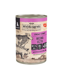 WIEJSKA ZAGRODA Mäsová hostina konzerva pre šteniatka 400 g