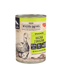 WIEJSKA ZAGRODA Mokré krmivo pre psov s kačicou a hruškou 400 g