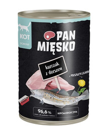 PAN MIĘSKO 400g Kurča s treskou - krmivo pre mačky