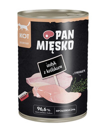 PAN MIĘSKO Morčacie s králikom mokrá strava pre mačky 400 g