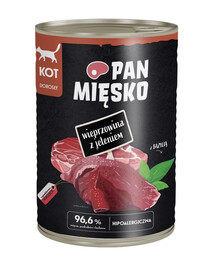 PAN MIĘSKO Mokré krmivo pre mačky s bravčovým mäsom a jeleňom 400 g