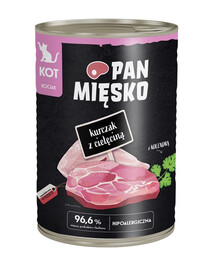 PAN MIĘSKO Mokré krmivo s kuracím a teľacím mäsom pre mačiatka 400 g