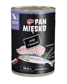 PAN MIĘSKO Morčacie s lososom mokrá strava pre mačiatka 400 g