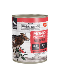WIEJSKA ZAGRODA Monoproteínové hovädzie mokré krmivo pre psov 800 g