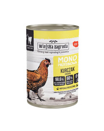 WIEJSKA ZAGRODA Monobielková Kurča konzerva pre mačky 400 g