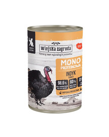 WIEJSKA ZAGRODA Monoproteínové mokré krmivo pre mačiatka s morčacím mäsom 400 g
