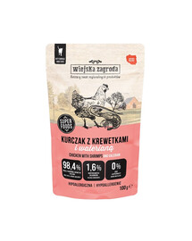 WIEJSKA ZAGRODA Superfoods Kurča s krevetkami a valeriánou mokrá strava pre mačky 100 g