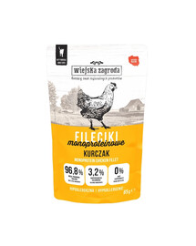 WIEJSKA ZAGRODA Mokré krmivo pre mačky s kuracími filetmi 85 g