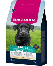 EUKANUBA Adult Large Breeds Chicken 3 kg Suché krmivo pre psov veľkých plemien bohaté na čerstvé kurča