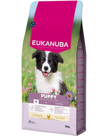 EUKANUBA Puppy Medium Breeds Chicken 15 kg Suché krmivo pre šteniatka stredných plemien bohaté na čerstvé kurča