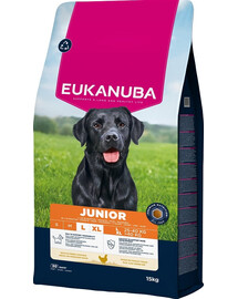 EUKANUBA Junior Large Breeds Chicken 15 kg Suché krmivo pre mladých psov veľkých plemien bohaté na čerstvé kurča