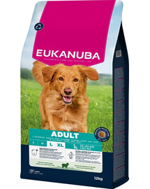 EUKANUBA Adult Large Breeds Lamb Rice 12kg Suché krmivo bohaté na jahňacinu a ryžu pre psov veľkých plemien