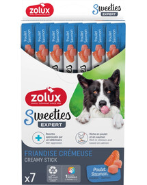 ZOLUX SWEETIES krémová psia maškrta s lososom a kuracím mäsom 7x14g